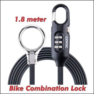1.8 meter Black Combination Bike Cable Lock CXWXC Anti Theft Bicycle Cable Lock MTB RB Basikal Kunci