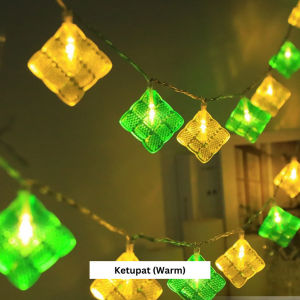 Ready Stock 2.5/2.7/3M 2025 Lampu Raya Hari Raya Aidilfitri Ramadan Elektrik Viral Outdoor Lampu Kelip Kelip Hijau Kuning Bintang Bulan Masjid Ketupat Solar Waterproof EID Mubarak Fairy Light Hiasan Rumah String Light Colourful Muslim Dekorasi Murah