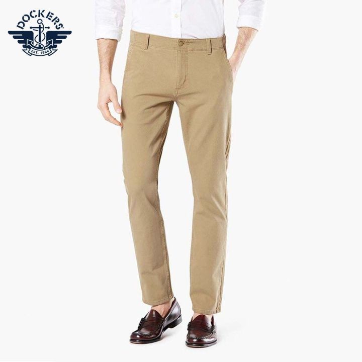 Dockers Skinny Tapered Fit Alpha Khaki Smart 360 Flex Pants Brown