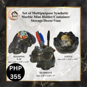 TwinkleHome Set of Multipurpose Synthetic Marble Mini Holder/Container/Storage/Décor/Vase