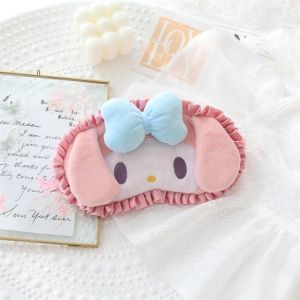 Sanrio Plush Sleeping Eyepatch Kawaii My Melody Cinnamoroll Kuromi Pochacco Light Blocking Eye Mask Travel Rest Eye Mask