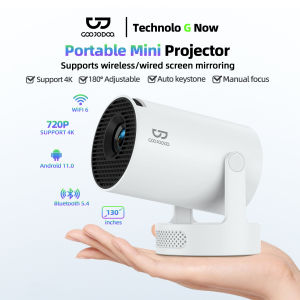 GOOJODOQ HY300 Projector 8000 Lumens Projector 4K Ultra Full HD 1080P Built-in App Android Smart Box Netflix YouTube Multimedia Portable Projector Bluetooth 2.4 & 5G Wi-Fi 270° Free Angles High Stand Android 11 System