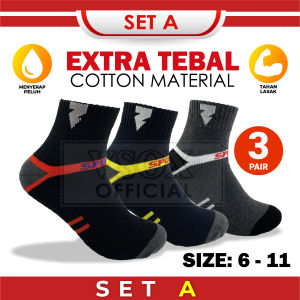 (ABB) 3 Pair MEN MID-CALF Socks Sweat Absorbent Odor Resistant Stoking Cotton For Work