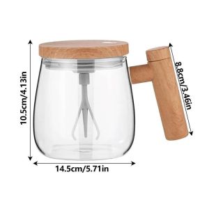 KEBETEME 400ML Electric Coffee Mug Portable Glass Mug Electric Self Stirring Mug High Speed Time Saving Glass Mug