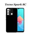 (4 in 1) For Tecno Spark 8C Phone Case Frosted With Lanyard Hole Black TPU Soft Shell Xiaomi Tecno Spark GO 2022 High Quality Phone Case + Tempered Film + Back Film + Lens Film. 