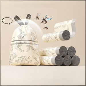 ถุงเก็บของ ไม่กลัวที่จะฉีกขาด ถุงพลาสติก ปิดอัตโนมัติ หนาขึ้น ขยายเชือกรูด ครัวเรือน ความปลอดภัย