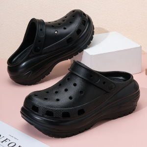[Free Shipping] Cross Clogs Womens Thick-Soled Clogs Light-Colored Clogs Womens Clogs