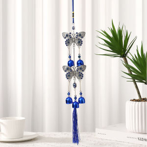 Blue Evil Eye Wind Chime Hamsa Hand/tree/elephant/butterfly Wind Bell Wall Hanging Ornament for Car rearview mirrorwindow Home Garden Patio Office Decoration