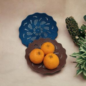 LJR Piring Makan Motif Rotan Anyaman Matahari - 1 Lusin