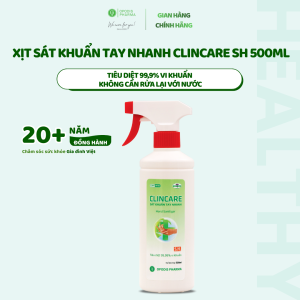 Dung Dịch Xịt Sát Khuẩn Nhanh khô Tay Bề mặt Nhanh Clincare SH 500ml Có Vòi Phun Sương