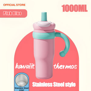 Ice Barrel Vacuum Cup 1000 Ml Ice Vacuum Ceramic Liner Straw Stainless Steel Portable Car Water Cup Coffee Cup