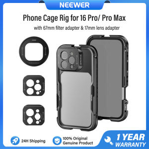 NEEWER Phone Cage Rig for iPhone 16 Pro/Pro Max with 67mm Filter Adapter & Phone Lens Adapter Quick Release Video Rig for Video Recording Vlog PA073/PA074