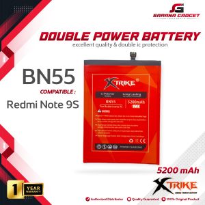 XTRIKE Baterai Double Power BN55 XiaoMi Redmi Note 9S Batre Batrai Battery Dual Original Ori BN 55