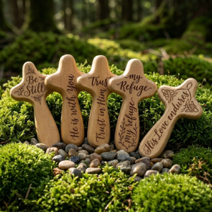Personalized Olive Wood Holding Cross from Holy Land | Custom Engraved Prayer Comfort Cross | Religious Gift & Keepsake | Christian Catholic Gift | Baptism First Communion Confirmation Wedding & Birthday Gift | Prayer Gift for Family & Loved One
