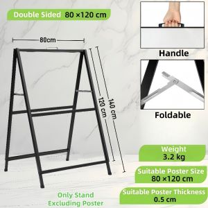 Portable Poster Stand Heavy Duty Double Sided Metal Poster Holder Folding Indoor Outdoor Billboard Kt Board Stand