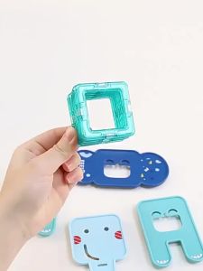[SG Seller]DIY Variety Magnetic Tiles Toy Transparent Color Magnet Building Blocks Creative 3D Model Construction Set