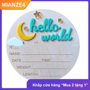 [COD] MIANZE4 Gỗ Chào Thế Giới dấu hiệu sơ sinh bảng thông báo sinh Dễ thương