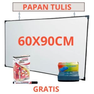 PAPAN TULIS UKURAN BESAR 120x100 cm whiteboard dan blackboard 2 sisi gratis spidol dan penghapus