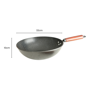 Sunland Wajan Maifan Bahan Batu Medis 32CM Anti Lengket Penggorengan High Quality Non Stick Frypan