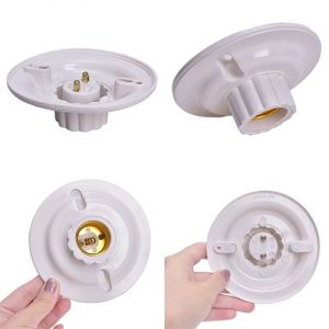 Combo 2 Đuôi Chụp Đèn Tròn Răng Vặn E27 Phù Hợp Gắn Bóng Đèn Công Suất Dưới 60W Đường Kính 11.5cm Cao 4.5cm