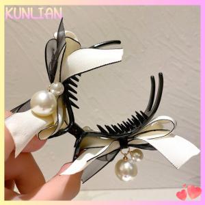 [KUNLIAN] Elegant Bow Hair Claw Bowknot Grab Clip Hairpin For Women Ponytail Clips Girl Korean Hair Accessories Headwear