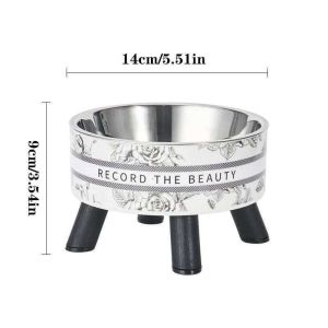 Cat Bowls Anti-Knockover Stainless Steel Feeding Water Bowl High Foot Large MouthCat And Dog Food Utensil Flower Shape Dog Bowls Dishes2026