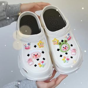 [Free Shipping] Fashionable Naughty Pig High-Heeled Clogs for Women New Versatile Comfortable Bathroom Non-Slip Cute Closed-Toe Sandals for Men