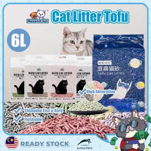 ALPHA PETS Malaysia 6L Premium Tofu Cat Litter Clumping Cat Litter Tofu Cat Litter Sand Pasir Kucing Tofu Pasir Kucing Wangi 豆腐猫砂