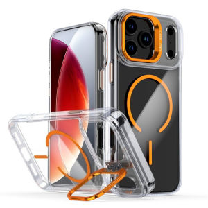 Original For Magsafe Invisible Lens Stand Holder Phone Case For iPhone 17 Pro Max Air 14 15 16 Plus 13 12 11 Clear Acrylic Cover