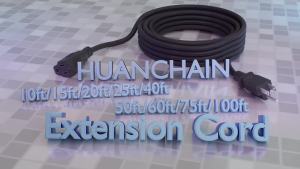 HUANCHAIN Indoor Outdoor Black Extension Cord 25 ft Waterproof 16/3 Gauge Flexible Cold-Resistant Appliance Cable Outside 13A 1625W 16AWG SJTW 3 Prong Heavy Duty Electric Cord ETL