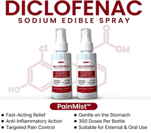 PainMist™ Diclofenac Sodium Edible Spray - Fast-Acting Pain Relief for Arthritis Back Pain & Muscle Injuries