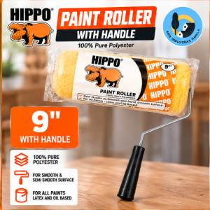 Hippo Paint Roller w/ Handle Basic 7 or 9 inches Mini Roller for All Kinds of Paints