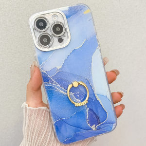 0930[Local Stock] Christmas Halloween Ring Holder Case For Apple iPhone 16 15 14  Pro Max  High Quality Marble IMD PC Stand Shockproof Phone Cover h261009