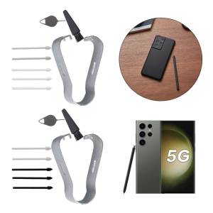 5Pcs/Pack Touch-Pen Tip with Removal Tweezers Tool for S23 S23 Ultra 5G S-Pen Stylus Pen-Nibs Black & Gray/White & Gray