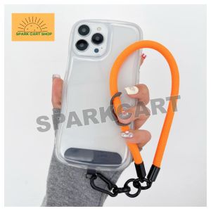 SPARKCART 1pc 8mm 35cm 13.8inch Mobile Phone Wrist Rope Multifunctional Short Lanyard Chain Pendant Ornament Key Chain
