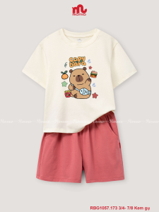 Bộ Cotton Bé Trai Bé Gái Riomio Vải 100% Cotton 4 Chiều Bảng Màu Lạ In Hình Hottrend Cute Xỉu Size 3/4–7/8 (15–27kg) RBG1057
