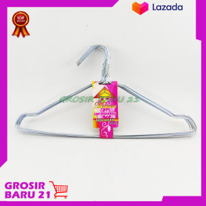 MURAH SEKALI !!! Gantungan Baju Anti Karat 50 pcs - Hanger Kawat by GROSIR BARU 21