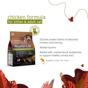 NurturePRO Nourish Life Dry Cat Food 1.8kg | Kibbles Complete Diet Weight Control Alaskan Salmon Lamb Chicken Kitten Adult