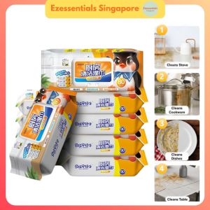 Kitchen 80pcs Wet Wipes Heavy Grease Remover Kitchen Wet Towel SG Ready Stock