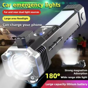 Senter Emergency Led Cob Multifungsi P100 Senter Darurat Hammer Torch LED Flashlight