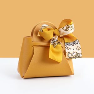 Leather Goodie Bag (14 x 6 x 15 cm) tas kulit Sangjit Tea Pai party favor small hamper cookies candies accessories