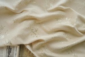 Golden Embossed Floral Bird Cheongsam Jacquard Fabric Thick Woven Coat Material