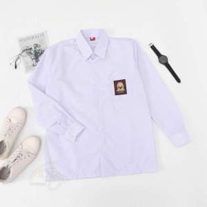 Baju putih lengan panjang Seragam sekolah SMU/SMA kain Oxford