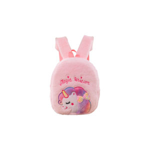 BW-T54 Tas Ransel Anak Karakter Kuda Pony Rainbow Model Bulu Halus / Tas Sekolah Anak Paud TK Lucu