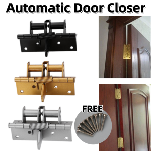 Automatic Door Closer Hinges Multi-function Detachable Spring Hinges Positioning Door Closer 90 Degree Right Angle Locator Invisible Door Spring Hinge
