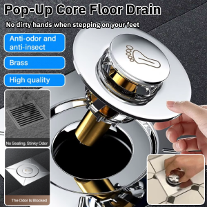 Stainless Steel Bounce Floor Drain Sealing Cover Foot-Operated Pop-Up Core Floor Drain Filter Deodorant Insect-Proof