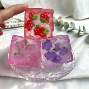 Transparent Fruit Cheese Squishy Toy Decompression Toy Coconut Oil Decompression Ball