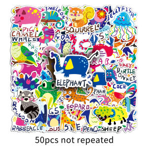 50pcs Cute Cartoon Animal Stickers Notebook Laptop Phone Pad Scrapbook Viny Decal Graffiti Sticker for Kids Teens Toy Gift