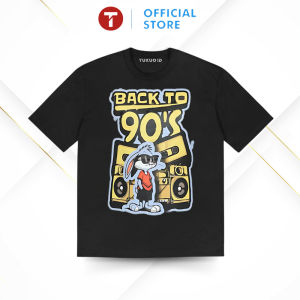 TUKUO ID T-Shirt 90S Pria Kaos Hitam Full Cotton Premium Reguler Fit Round Neck
