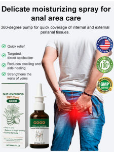 Anal Care Spray Hygiene Mist For Daily Use Hemorrhoid Patient Soothing/Body Skin Care/Restores Anal Health/Mild Moisturizing Relief